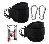 GWAWG 2Pcs Adjustable Ankle Cuff Straps for Glute Workouts Leg Extensions Lower Body Exercises, Double D-Ring Gym Attachment Padded Support with 2 Buckles