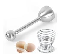 GWAWG 2Pcs Stainless Steel Egg Topper Eggshell Cutter Handheld Eggshell Opener Tool Shell Separator for Preparing a Lovely Raw or Soft Eggs Breakfast, Dessert or Meal Etc