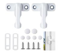 GWAWG 2PCS White Window Locks with 4Screws, Zinc Cast Alloy Sash Jammer Flush Lock Blocker, Home Security for Various PVC/UPVC Doors Windows