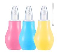GWAWG 3 PCS Baby Nasal Aspirator Nose Sucker for Newborn Bulb Syringe Baby Nose Nasal Cleaner Mucus Removal for Toddler Newborn,Blue Yellow Pink
