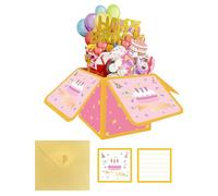 GWAWG 3D Happy Birthday Pop Up Greeting Card,Creative Gift Birthday Card with Envelope,Party Decoration for Women, Men and Kids.