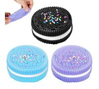 GWAWG 3Pcs Biscuit Stress Relief Toy, Taba Squishy, Pinching Biscuit Simulation Squeeze Toys, Fufu Squishy Stress Relief Toy for Kids Adult Anxiety Relief