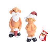 GWAWG 3Pcs Christmas Decorations, 2 Pcs 5CM Naked Santa Christmas Tree Hanging Ornaments, 1Pcs Christmas Sock, Christmas Naughty Funny Santa Ornament for Xmas Secret Santa Gifts Party Decor