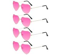 GWAWG 4 Pairs Hippie Specs Glasses, Retro Heart Shaped Sunglasses, 60's 70's Style Carnival Hippie Party Decoration Glasses for Hippy Fancy Dress Accessory