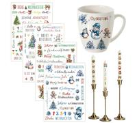 GWAWG 4 pcs Christmas Fun Stickers 100 Pieces Merry Christmas Stickers， Adhesive Scrapbook Stickers for Crafts, Card Making, Gift Wrapping, and Holiday Decorations