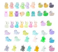 GWAWG 45Pcs Mini Resin Luminous Animals in the Dark, Tiny Plastic Mix Animals Toys, Capybara, Unicorn, Bunny, Seal, Duck, Dog, Mini Landscape for Aquarium Dollhouse Garden