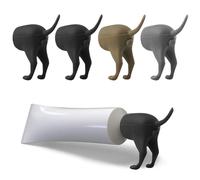 GWAWG 4PCS Pooping Dog Butt Toothpaste Topper,Cartoon Dog Butt Toothpaste Dispenser,Funny Toothpaste Cap Toothpaste Topper Cap for Kids and Adults Home, Travel, Daily Life