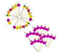 GWAWG 50Pcs Flamingo Fruits Hawaiian Paper Straws, Colourful Cocktail Party Disposable Straws Accessories Drink Decoration for Bar Tropical Party Beach Pool