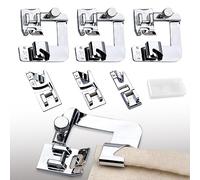 GWAWG 6 PCS Sewing Machine Foot Rolled Hem Foot Side Cutter Presser Foot,with a Storage Box