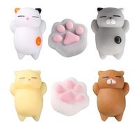 GWAWG 6PCS Mochi Squishy Toys, Cat Squishy, Cat Paw Squishy, Fufu Squishy Paw, Taba Squishy Cat Stress Relief Toys, Kawaii Fidget Toy for Kids Adults, for Gifts & Parties