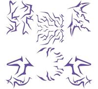 GWAWG 6Pcs Temporary Tattoos, Purple Lightning Face Tattoos, Kpop Cosplay Accessories, Kids Tattoos for Girls, Halloween Costumes Demon Cosplay Accessories Fake Hunters Tattoo