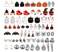 GWAWG 70 PCS Halloween Charms Bracelet Charms for Jewellery Making Beads for Halloween Earring Bracelets Necklace Craft(35 pairs)