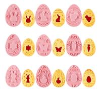 GWAWG 9Pcs Easter Cookie Cutter Set, 3D Silicone Eggs Butterfly Bunny Biscuit Moulds for Cookie Baking Making Soap Candles Plastic Party Supplies