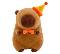 GWAWG Birthday Capybara Plush Toy, 23cm Realistic Soft Capybara Stuffed Animal Doll with Birthday Hat, Cute Plushie Pillow Gift Perfect Childhood Companion, for Kids Boys Girls