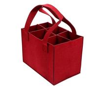GWAWG Bottle Bag Portable Bottle Wine Tote Carrier with Divider, Reusable Thick Wine Bag for 6 Bottles Felt Cloth Beer Bag with Handle for Travel Picnic Camping Barbecue Party