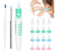 GWAWG Ear Wax Removal Tool Kit,with 16 pcs Soft Silicone Washable Tips, 1PC Stainless Steel Ear Wax Removal,1PC Spiral Ear Cleaner Earwax Removal Brush for Children and Adult