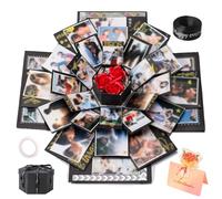 GWAWG Explosion Photo Box With 6 Faces Surprise DIY Hexagon Gift for Wedding, Birthday, Valentine, Anniversary, Father's Day