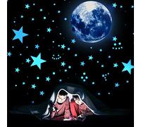 GWAWG Glow in The Dark Stars, Luminous Fluorescent Stars Moon Wall Sticker Kids Room Stars Dot Decoration