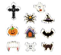GWAWG Halloween Cookie Kit - 10 PCS Biscuit Cutters: Ghost, Pumpkin, Bat, Skull Shapes