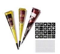 GWAWG Henna Tattoo Set with Rhinestone Stickers, Temporary Tattoos Natural Tattoo for Body and Face, Professional Art Tattoo Creams with Stencils, Multi Patterns for Adult Kids