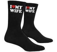 GWAWG Husband Socks 2 Pairs Funny Black Cotton Mens Socks, Soft Breathable Wedding Gifts for Husband, Anniversary Birthday Valentines Day Mens Gifts from Wife, Comfortable Everyday Sports Socks
