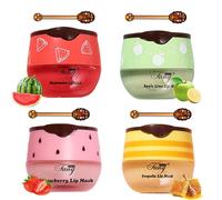 GWAWG Lip Sleeping Mask, 4 PCS Lip Balm Set Mini Day and Night Repair Lip Balm for Chapped Cracked Dry Lips Nourishing & Hydrating Lip Mask for Women Men (Honey Strawberry Apple Lime Watermelon)