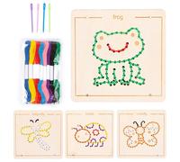 GWAWG Montessori Wooden Lacing Toys, Kids Sewing Kit for 2-8 Year Old Girls and Boys, Fine Motor Skills Development Toy, Educational Thread Board for Toddlers, First Sewing Kit for Girls, Travel Toy