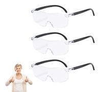 GWAWG Pack of 3 Magnifying Glasses, 300% Reading Magnifying Glasses, Rimless, Anti-Blue Light, 300 Magnification for Close