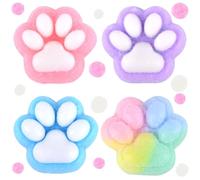 GWAWG Pack of 4 Cute Cat Paws Squeeze Toys, Squishy Toy, Taba Squishy, Fufu Squishy, Handmade Squishy Big Cat Paw, Handmade Squishy Big Cat Paw for Children and Adults
