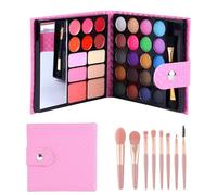 GWAWG Princess Beauty Set, 32 Colors Makeup Kit with 8 Washable Brushes, Portable Cute Square Cosmetic, Ideal for Stage Performance Christmas Halloween Birthday Party Gift