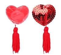 GWAWG TINSEL TITS SIMPLY THE BREAST,GIFT FOR HER RUDE PRANK FRIEND WOMEN NOVELTY WIFE GIRLFRIEND SISTER NIPPLE TASSELS BIRTHDAY LADIES CHRISTMAS STOCKING FILLER ADULT SECRET SANTA Red