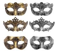 GWAWG Venetian Mens Masquerade Ball Masks Face Mask for Party, Fancy Dress Ball, Masked Ball, Halloween 6 PCS