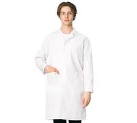 GWAWG White Cotton Polyester Medical Coat,Science Doctor Scientist Coat,Labcoat Chemistry Laboratory Food Coat,Workwear Uniform Fancy Dress Costume,professional lab coats Uniform Fancy Dress Costume