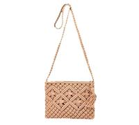 GWAWG Women Handwoven Cross body Purse Summer Beach Straw Messenger Bag，Zipper Design,Multi Purpose Portable Bag (Khaki)