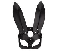 GWAWG Women Leather Cat Mask,Masquerade Mardi Gras Carnival Accessories,Sexy Half Cosplay Eyemask,Women's Sexy Venetian Half Bunny Mask Ears for Halloween Carnival Party Christmas