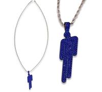 GWAWG Women's and Men's Multicoloured Humanoid Shape Diamond Stainless Steel Necklace, Human Diamond Necklace, Colourful Bad Guy Villain Pendant, Fashion Slant Head Trendy Shining Accessories