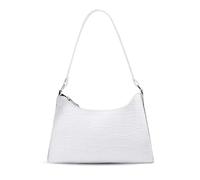 GWAWG Women's Crocodile Embossed Patent Shoulder Bag,Retro Y2K Clutch Purse,Small Black Handbag,25x17x7cm,Classic Clutch Shoulder Bag for Daily Use, Shopping (white)