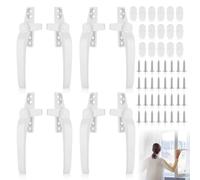 GWBPES 8 PCS UPVC Window Handle, Window Handle Replacement Cockspur Windows Handles Aluminum Alloy Window Handles Universal White Locking Handles for UPVC Windows Door