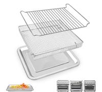 GWBSXM 3 Pieces Baking Set for Cuisinart TOA-60 TOA-65 TOA-70 Air Fryer Toaster Oven, Air Fryer Basket Pan Rack for Oven Air Fryer Accessories