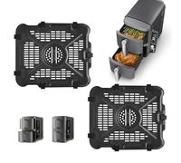 GWBSXM Air Fryer Accessories for Ninja SL400UK 9.5L SL300UK 7.6L Double Stack XL 2 Basket Air Fryer, 2 PCS Air Fryer Replacement Parts Grill Pan Rack Tray with Rubber Bumpers, Dishwasher Safe