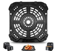 GWBSXM Air Fryer Grill Plate for Ninja AF181 Air Fryer Pro XL 6-in-1 6.5 QT, 8.5''×8.0'' Air Fryer Accessories Rack Tray Grill Pan Crisper Plate Replacement Parts with Rubber Bumpers