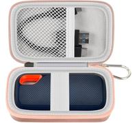GWCASE Hard Case for SanDisk Extreme Portable External Solid State Drive | Protective Storage Bag Fits for SanDisk 500GB/ 1TB/ 2TB/ 4TB/ 8TB SSD, Carring Travel Holder for USB Cables (Box Only) Rose