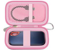 GWCASE Hard Case for SanDisk Extreme Portable External Solid State Drive | Protective Storage Bag Fits for SanDisk 500GB/ 1TB/ 2TB/ 4TB/ 8TB SSD, Carring Travel Holder for USB Cables (Box Only) Pink