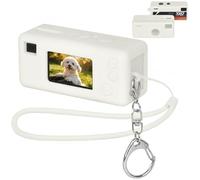 GWCASE Kodak Case for CHARMERA Keychain Digital Camera - Shockproof Silicone Digital Camera Case with Wrist Strap Custom Fit for Blind Box 1987 Mini Cameras - White (Bag Only)