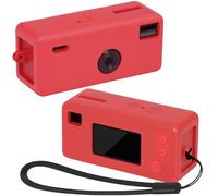 GWCASE Silicone Case for KODAK CHARMERA Keychain Digital Camera (Blind Box 1987 Mini Camera) - Shockproof Protective Cover Wrist Strap, Precise Cutouts - Red (Case Only)