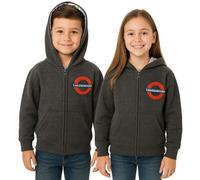 GWCC Kids Licensed Embroidered Underground™ Zipped Hooded Sweatshirt (5-6 Years) Charcoal
