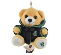 GWCC Licensed Harry Potter House Plush Teddy Bear Keyring Keychain, Gryffindor, Slytherin, Ravenclaw, Hufflepuff with printed crest robe and Hedwig owl (Slytherin)