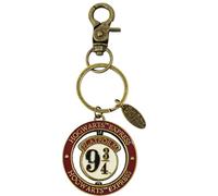 GWCC Licensed Harry Potter House Spinner Keyrings, Platform 9 3/4 and Hedwig Spinner Keychain, Harree Birthday and Hedwig Keyrings, 8 Styles (Platform 93/4 Spinner)