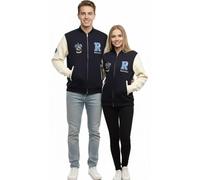 GWCC Licensed Harry Potter Varsity Baseball Jacket - Unisex Zip-Up Jacket with House Crests & Embroidery - 5 Hogwarts Designs, Sizes XS-2XL (UK, Alpha, M, Regular, Regular, Navy-Ravenclaw)