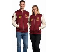 GWCC Licensed Harry Potter Varsity Baseball Jacket - Unisex Zip-Up Jacket with House Crests & Embroidery - 5 Hogwarts Designs, Sizes XS-2XL (UK, Alpha, XS, Regular, Regular, Maroon-Gryffindor)